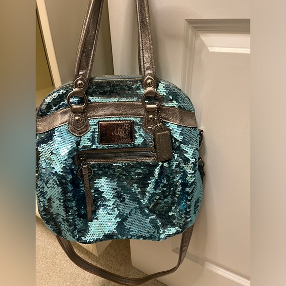 Y2K Coach limited edition poppy blue sequin purse - Picture 2 of 3